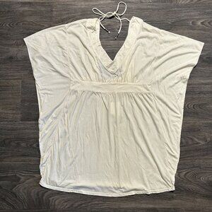 Ella Moss Isla Swim Cover Tunic Dress Small Cream Tie Back Beach Boho NWT READ